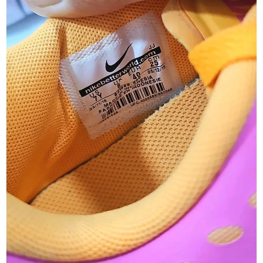 Nike ~Youth 7Y/Woman 8.5~ Pink/Orange Free Express Running Shoes ( 641866-600).